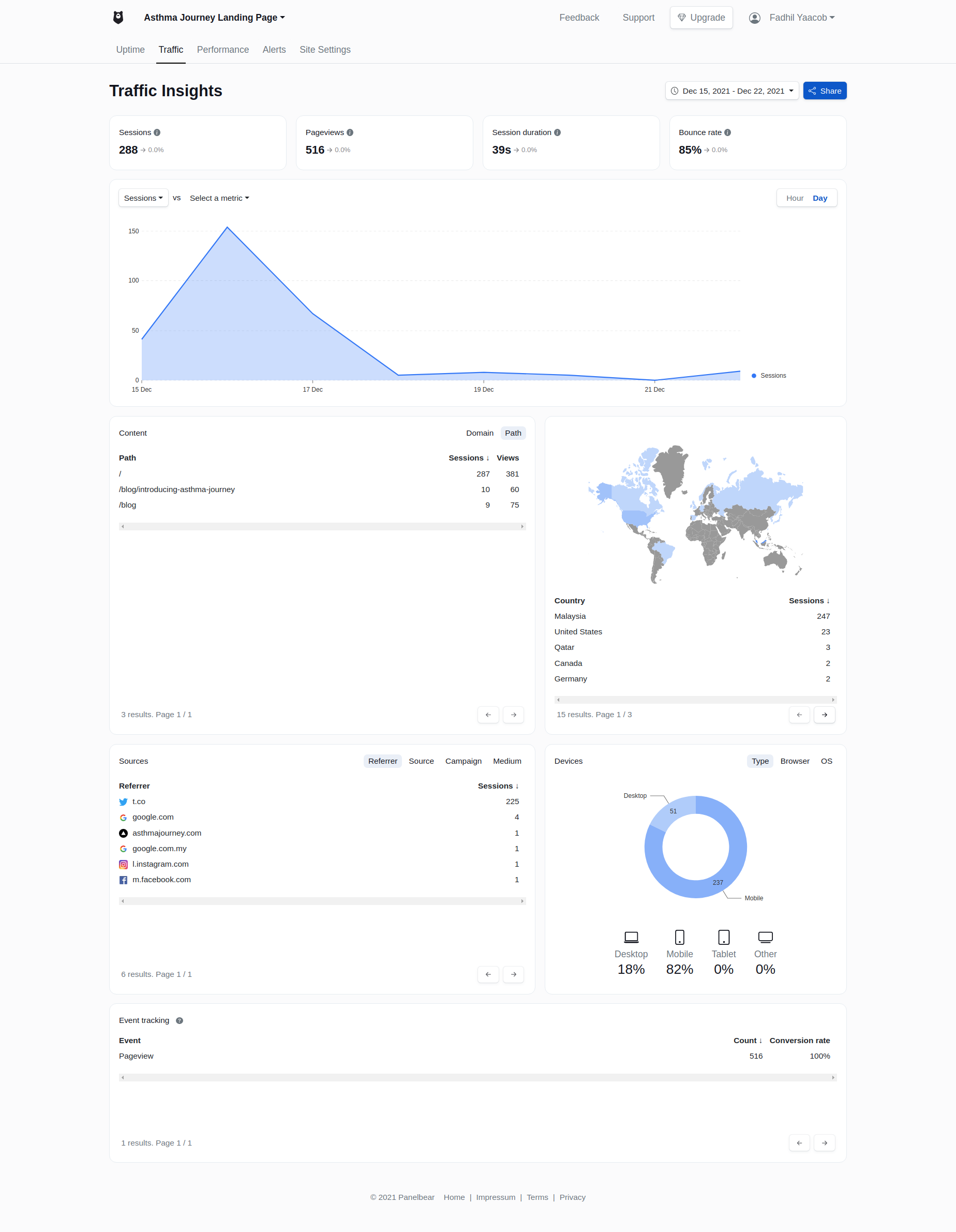 Panelbear Landing Page